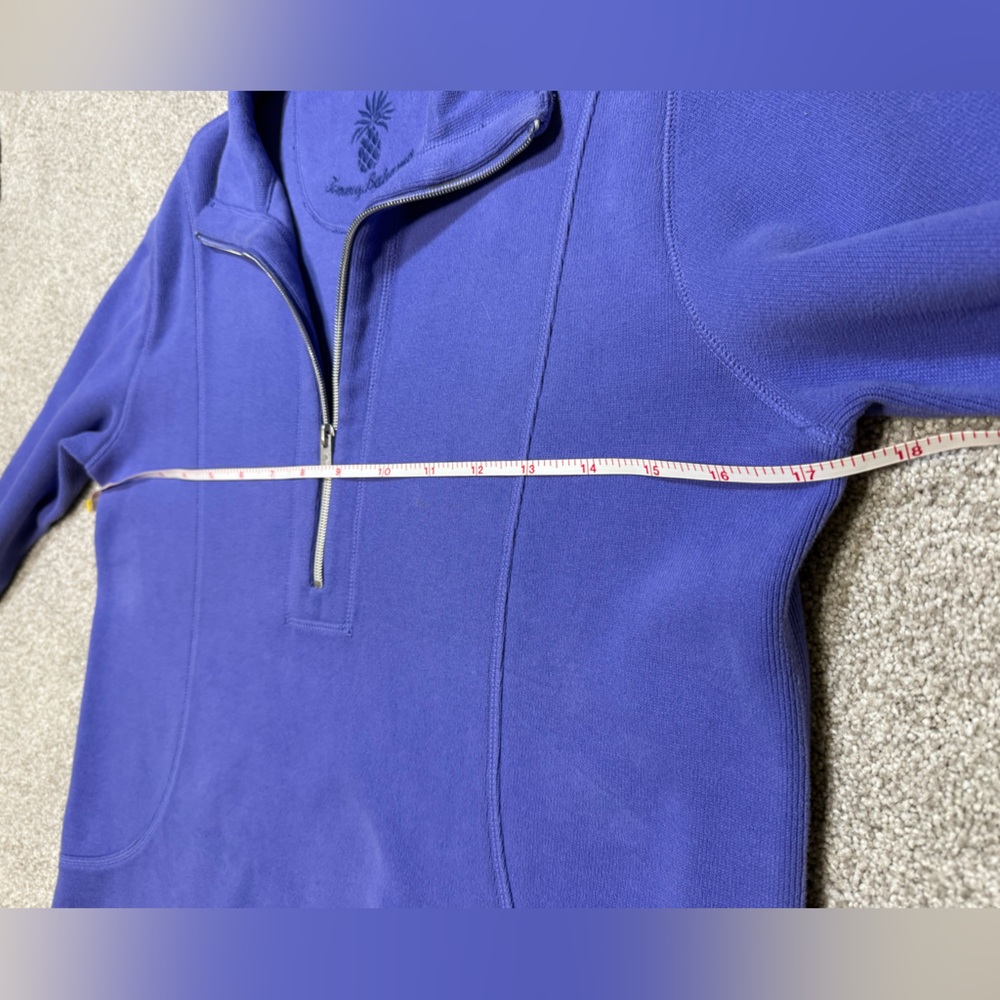 Tommy Bahama Purple 3/4  Zip-Up Sweater Pullover Size L Pineapple Symbol Outdoor - Picture 11 of 12